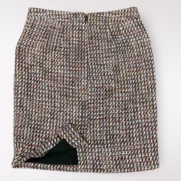 Loft Tweed Short Mini Pencil Skirt Size 00P Red Purple Multicolor Boho Fall - Picture 6 of 7